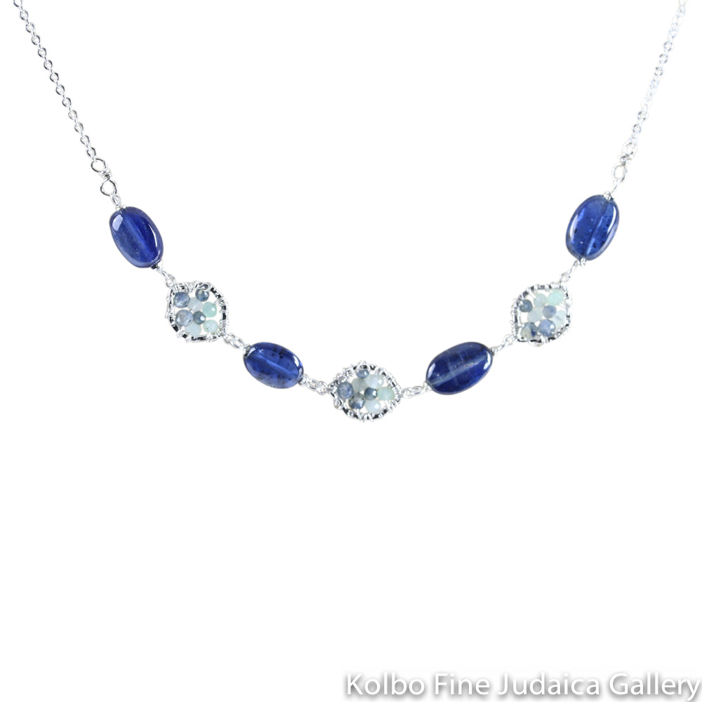 Necklace, Blue Kyanite and Australian Sapphire on Sterling Silver