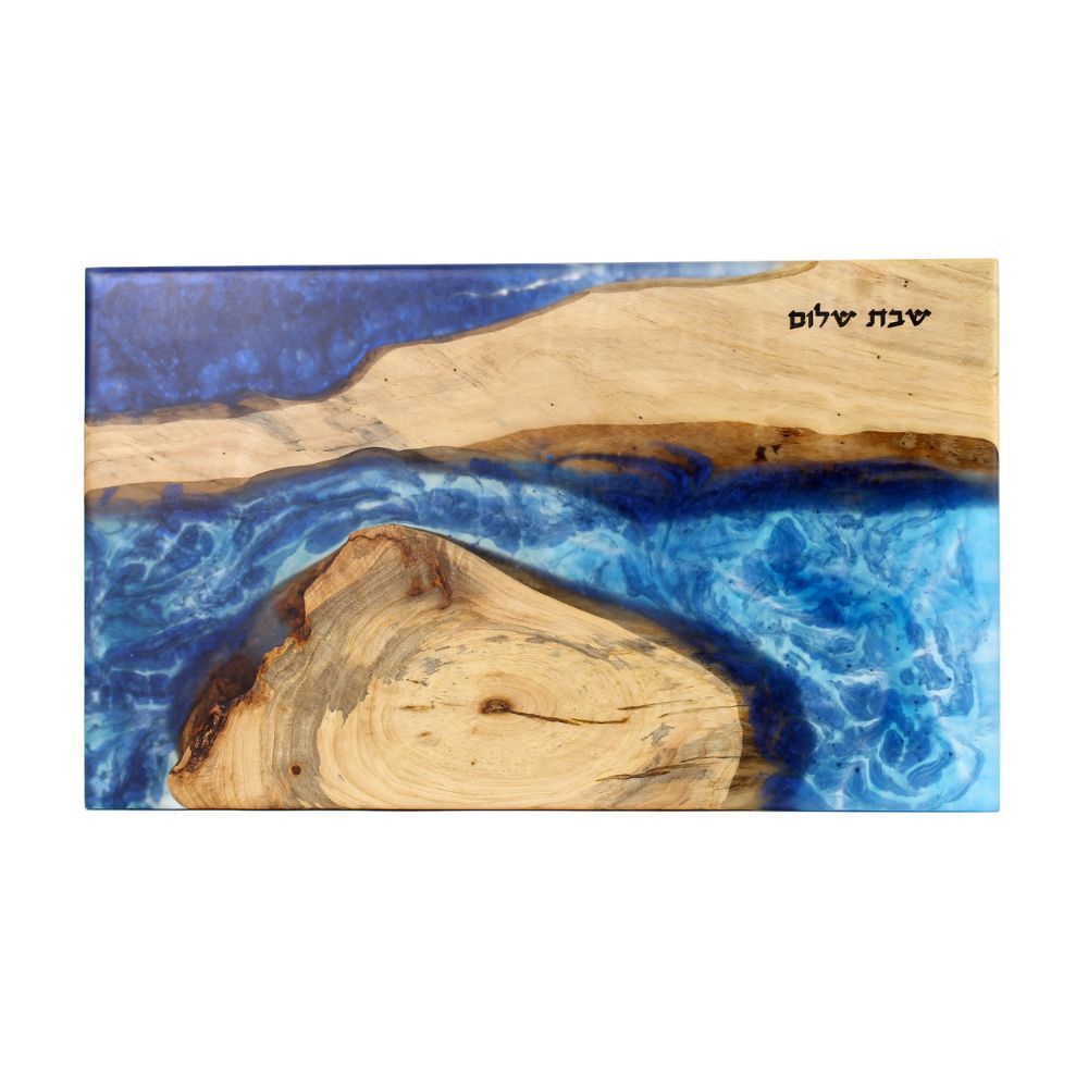 Challah Board, Maple Wood with Blue Epoxy, One of a Kind