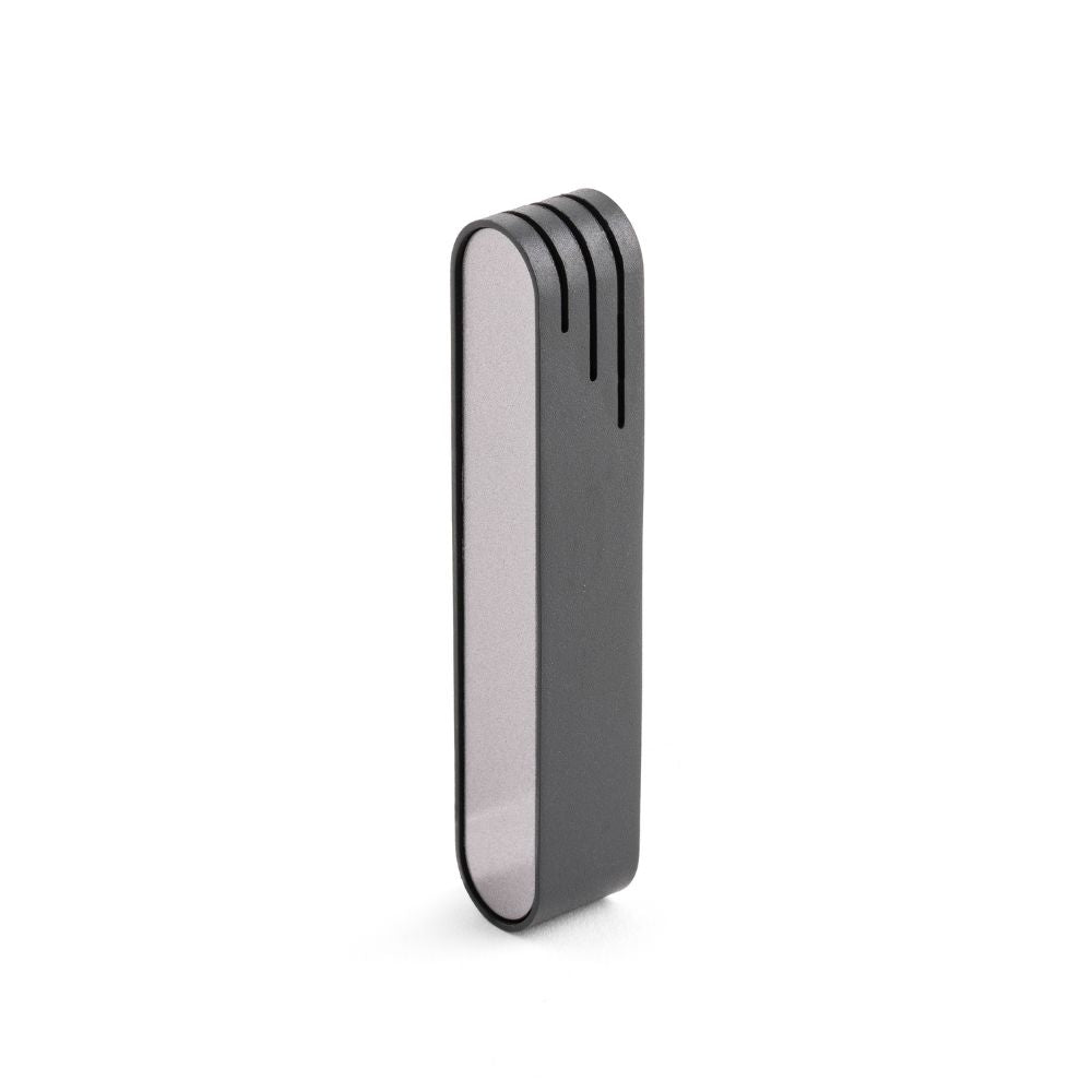Mezuzah, Elliptical Design, Grey and Silver Anodized Aluminum