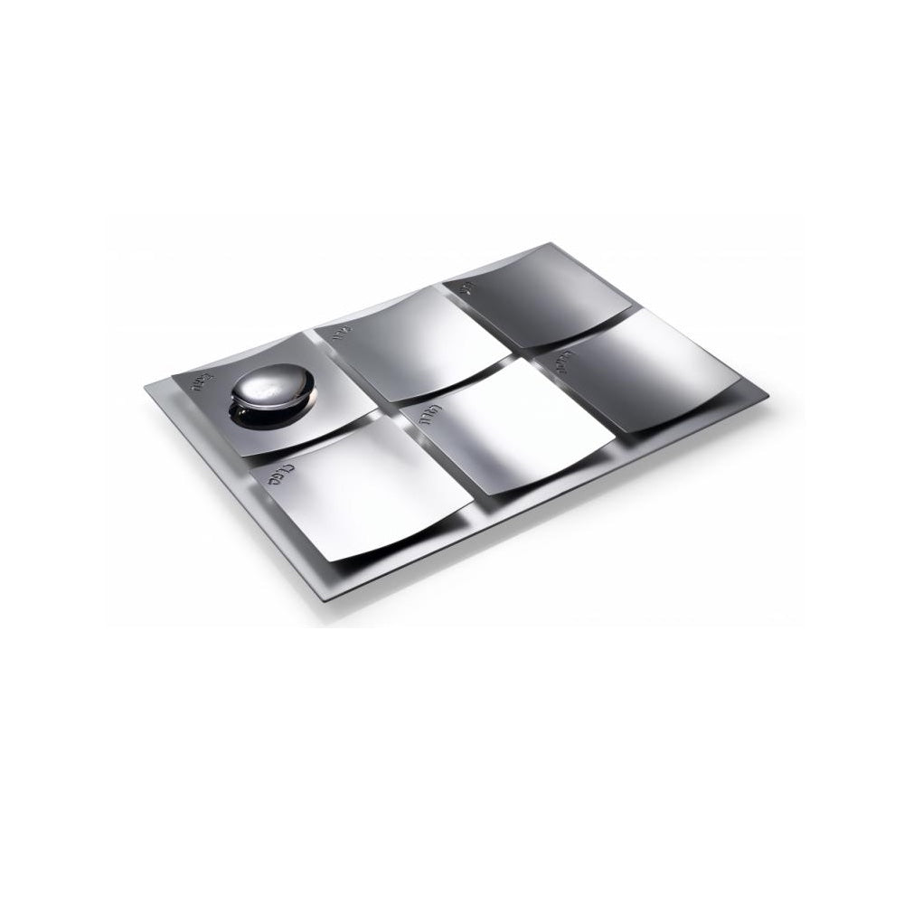 Seder Plate, Steel with Hebrew Engraving and Anodized Aluminum