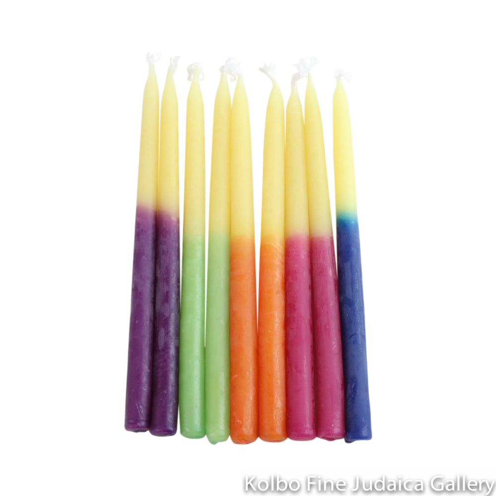 Chanukah Candles, Multicolor, Pure Beeswax
