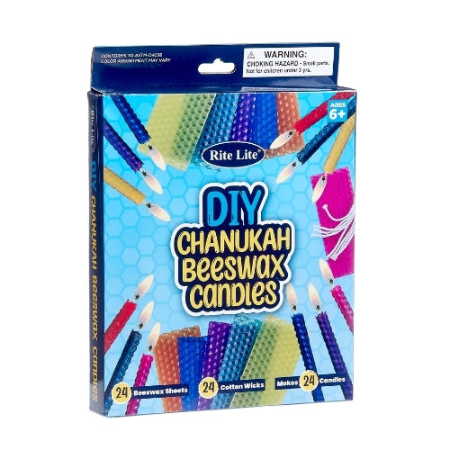 Chanukah Beeswax Candle Making Kit, DIY, 24 Candles