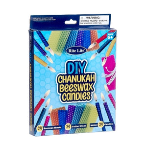 Chanukah Beeswax Candle Making Kit, DIY, 24 Candles