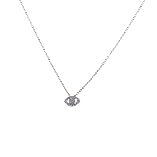 Necklace, Eye with CZs, Sterling Silver