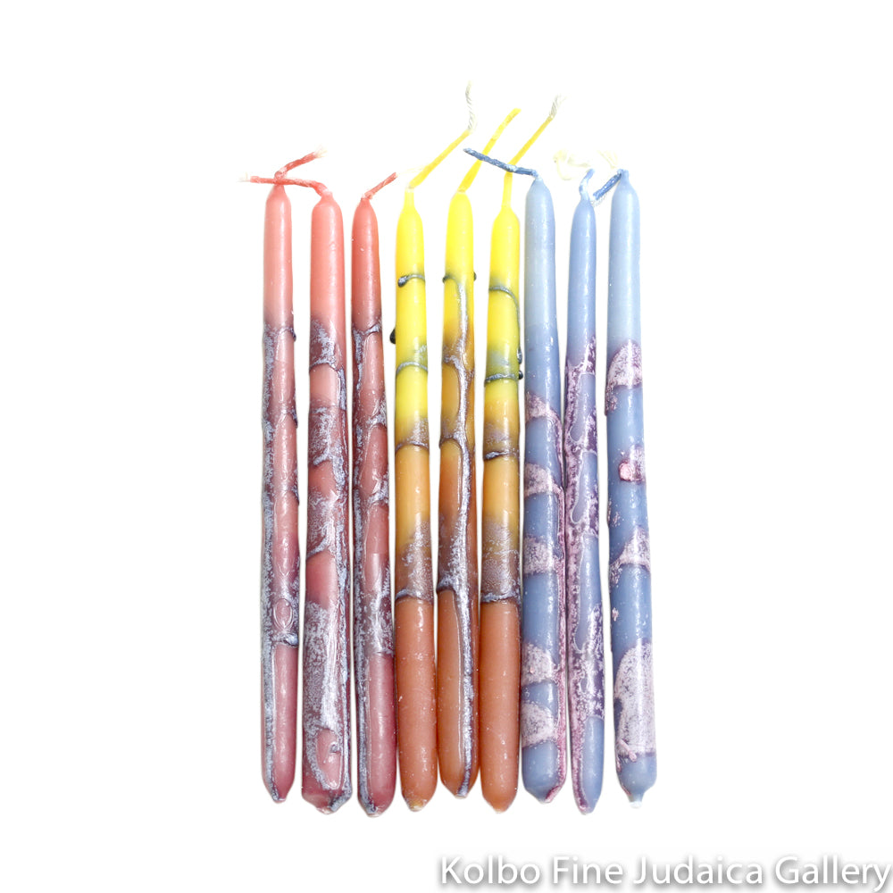 Chanukah Candles, Deluxe Multicolor, Unscented Dripless Paraffin