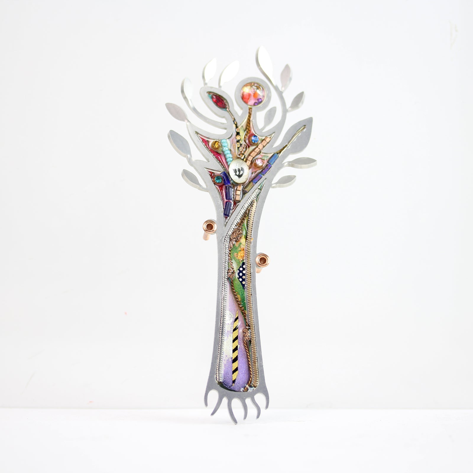 Mezuzah, Tree Of Life, Resin and Stainless Steel