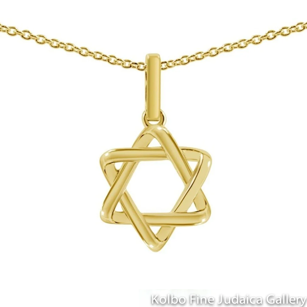 Necklace, Star, Woven, 14K Yellow Gold with 18" Chain