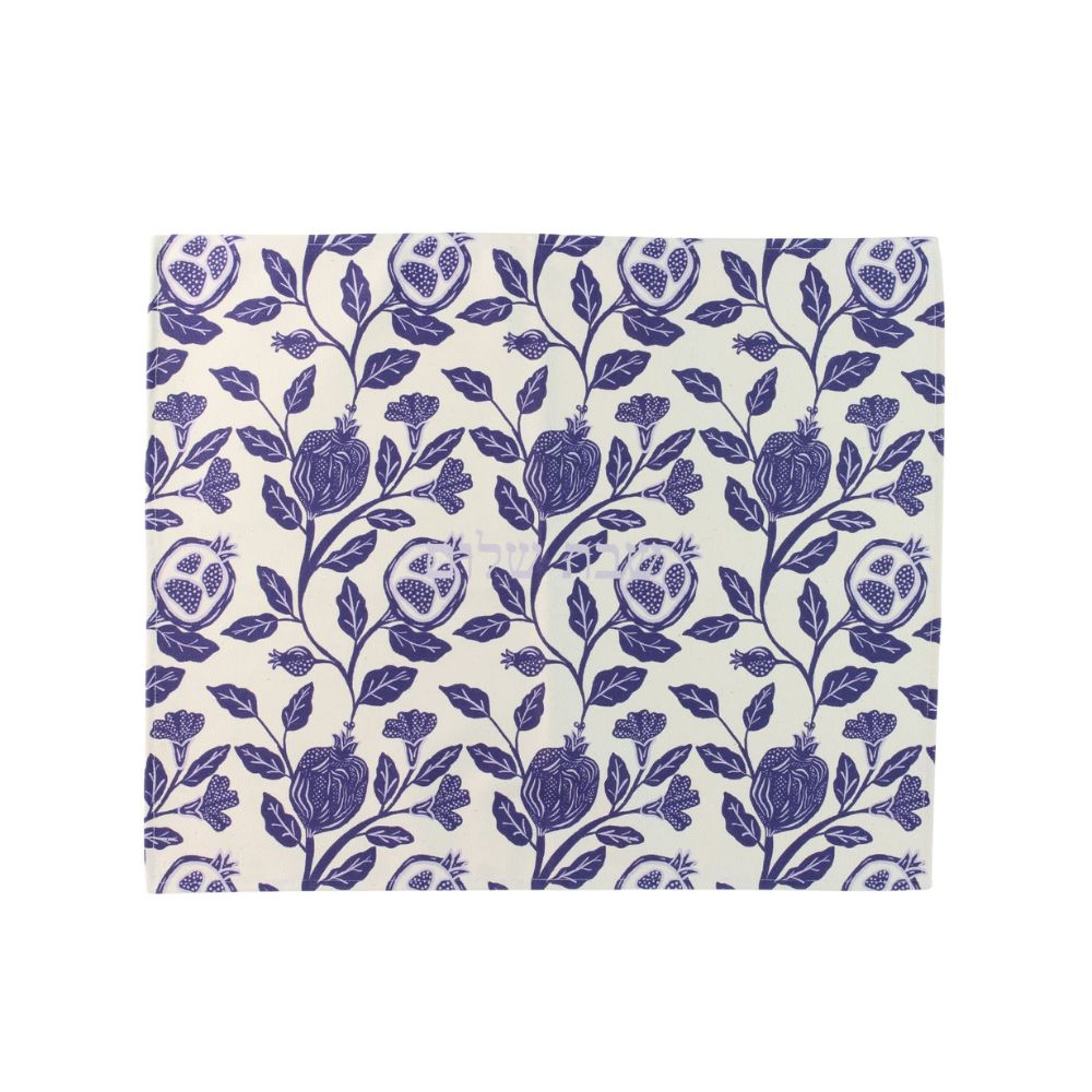Challah Cover, Original Purple and White on the Vine Pomegranate, Organic Cotton Drill