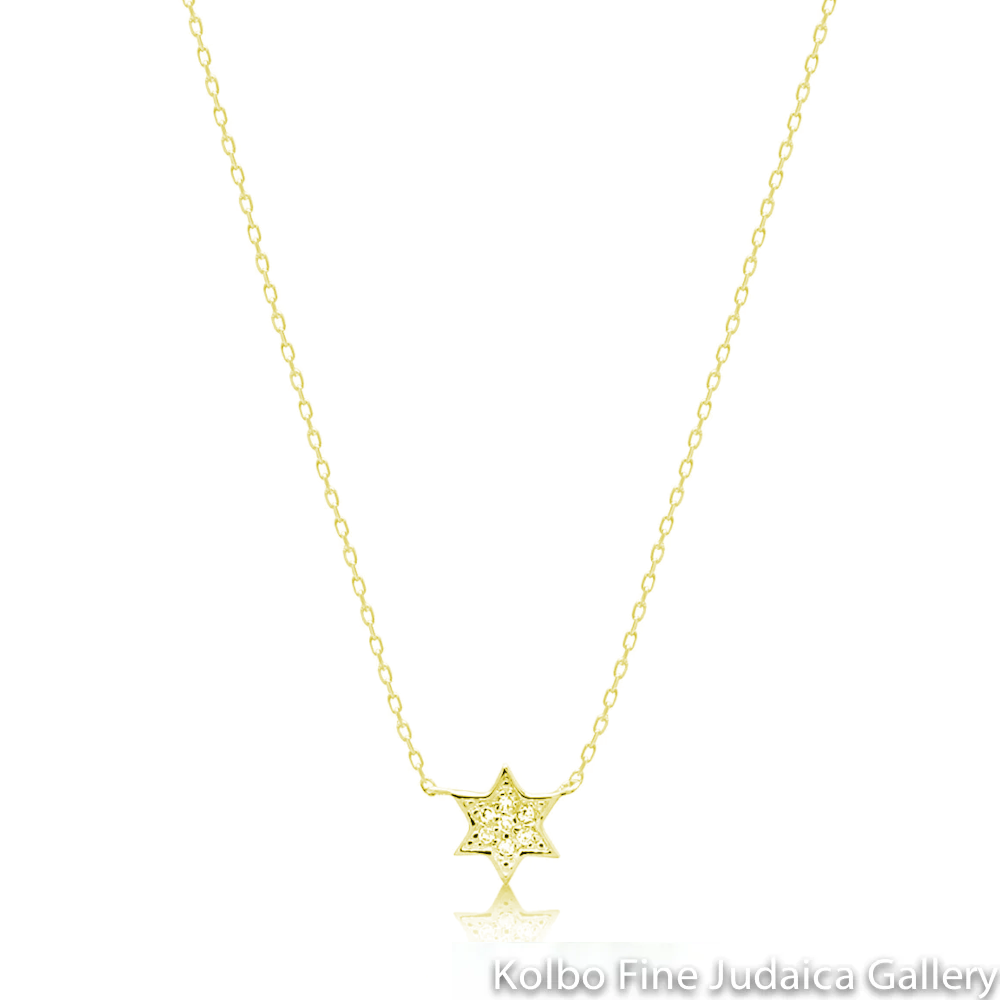 Necklace, Star, Petite with Diamonds, 14K Yellow Gold