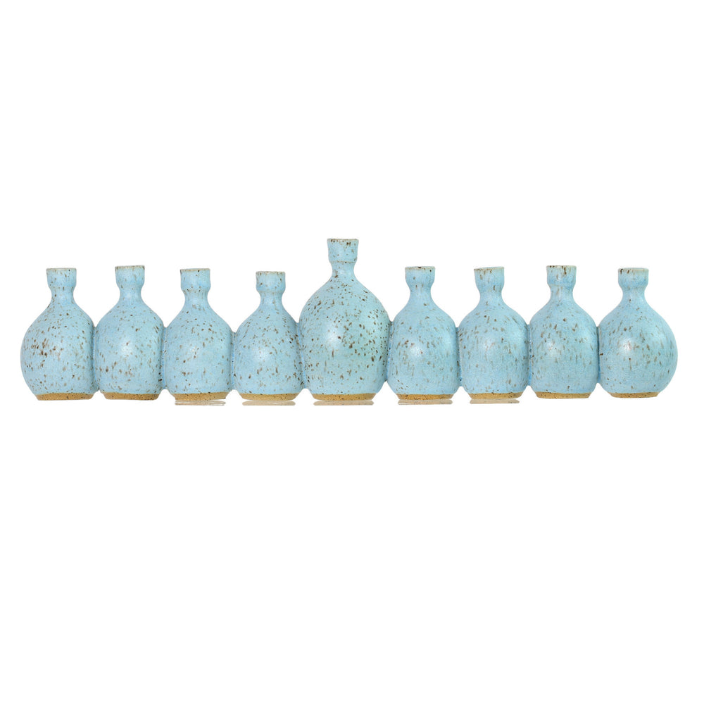 Menorah, Robin's Egg Blue, Wheel Thrown Ceramic