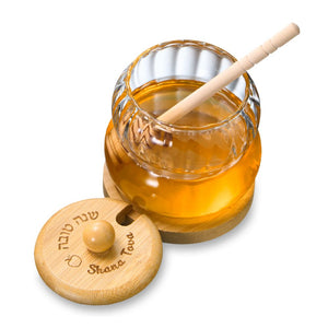 Honey Jar, Lightweight Glass and Wood