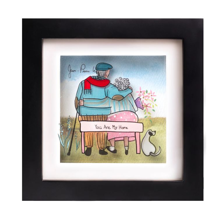 You Are My Home, Mini Hand Painted Artwork on Glass, Framed
