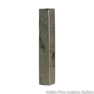 Mezuzah, Narrow Design with Shin, Grey Jerusalem Stone