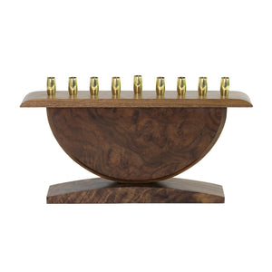 Menorah, Walnut Wood with Walnut Burl Detail