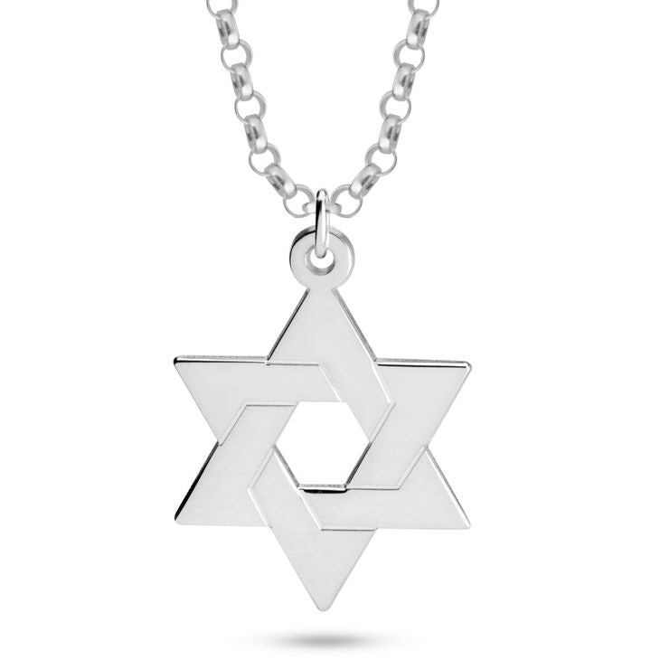 Necklace, Star of David, Sterling Silver, Thick, 24" Chain