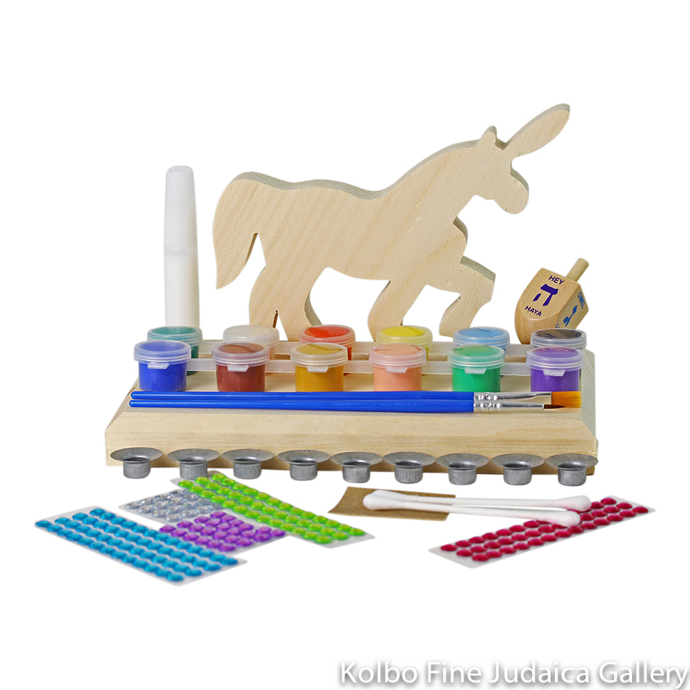 Menorah Kit, Wooden Unicorn, Make Your Own