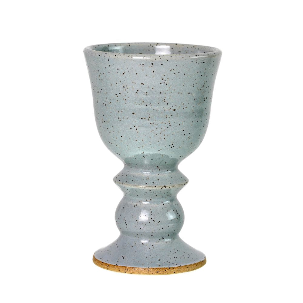 Kiddush Cup, Light Blue Glaze, Wheel Thrown Ceramic