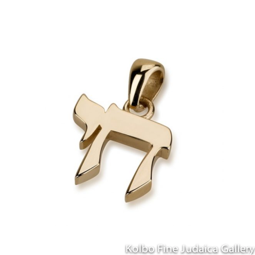 Pendant, Chai, Small Classic Design, 14K Gold