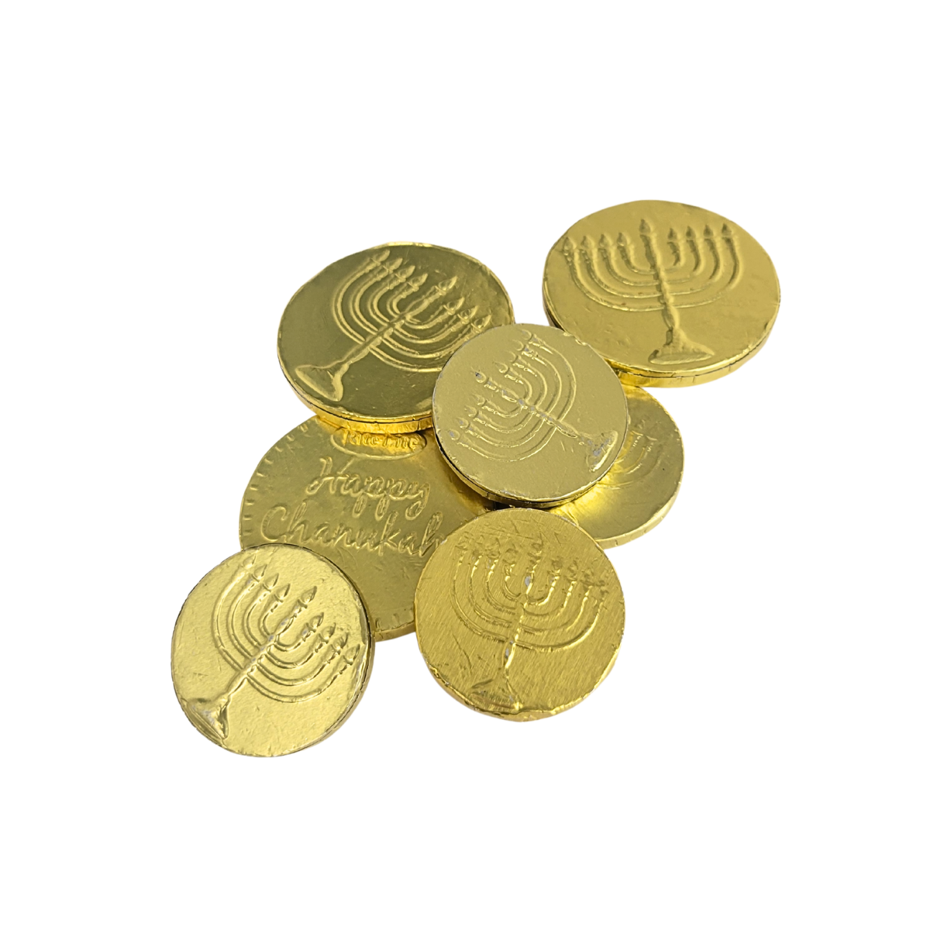 Chocolate Gelt, Deluxe Bag of 7 Milk Chocolate Coins, Kosher