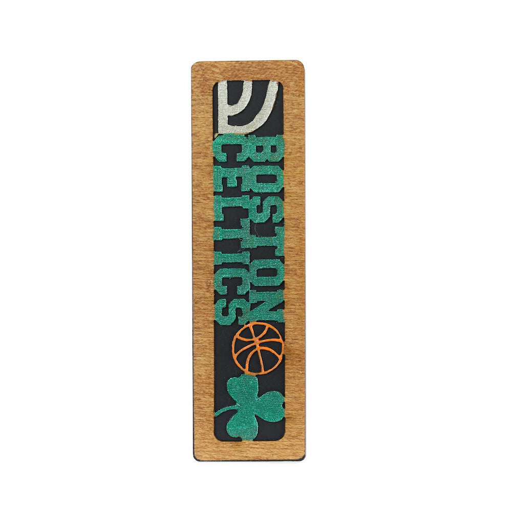 Mezuzah, Boston Celtics, Cut Wood and Aluminum Backing