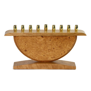 Menorah, Cherry Wood with Cherry Burl