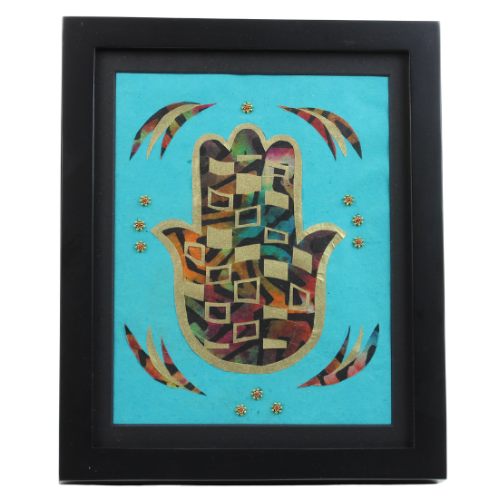 Hamsa, Jewel Colors, Hand Woven Paper