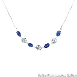 Necklace, Blue Kyanite and Australian Sapphire on Sterling Silver