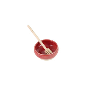 Honey and Apple Set, Red Glaze with Pomegranates, High Fired-Ceramic