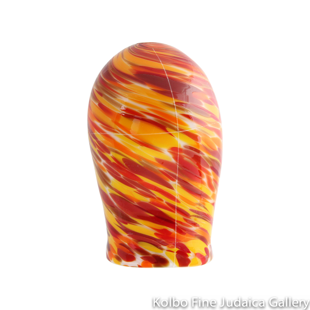 Breaking Glass with Pouch, Opaque, Red, Yellow, Orange, Hand-Blown Glass