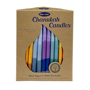 Chanukah Candles, Multicolor, Pure Vegetable Wax