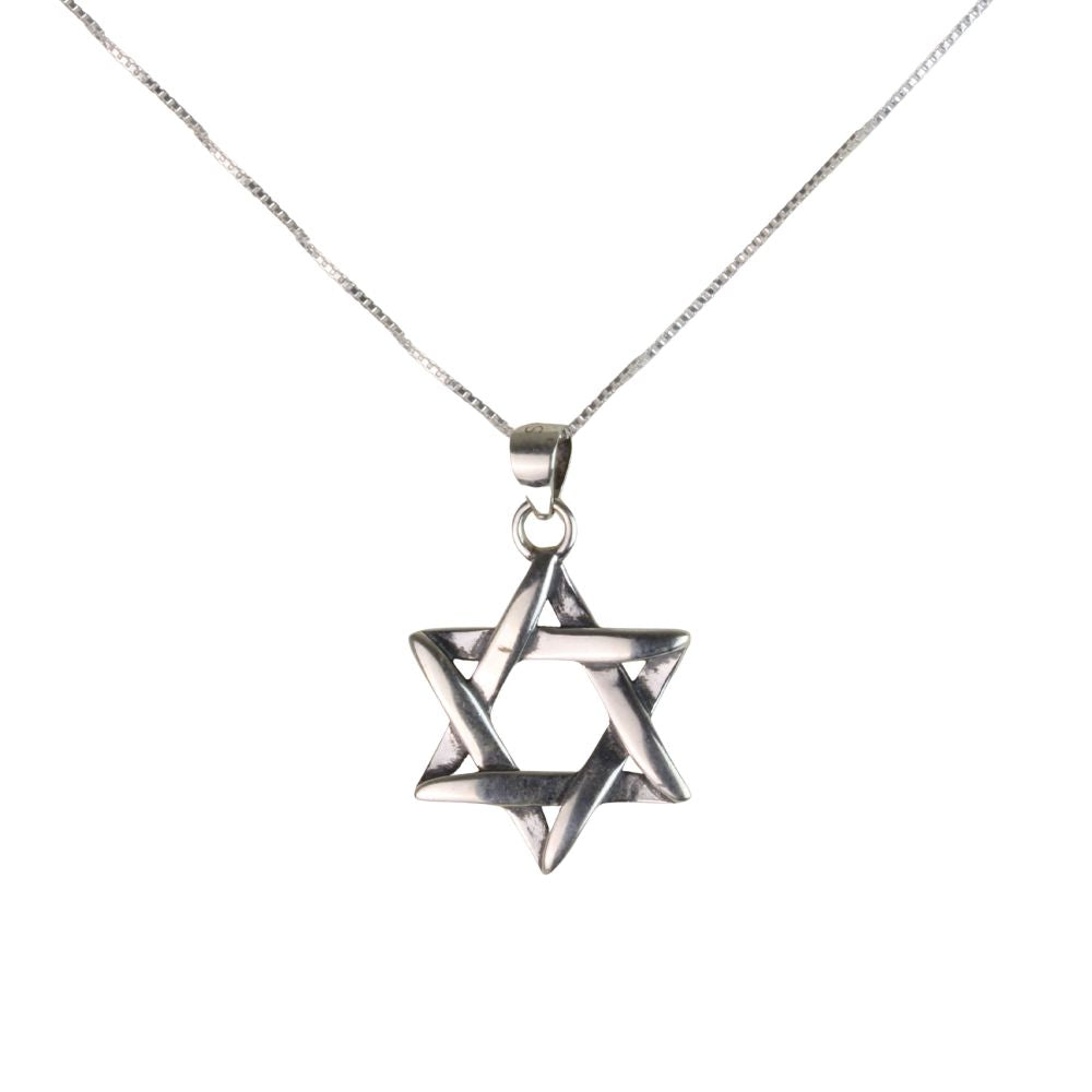 Necklace, Star, Woven Thicker Style, Sterling Silver