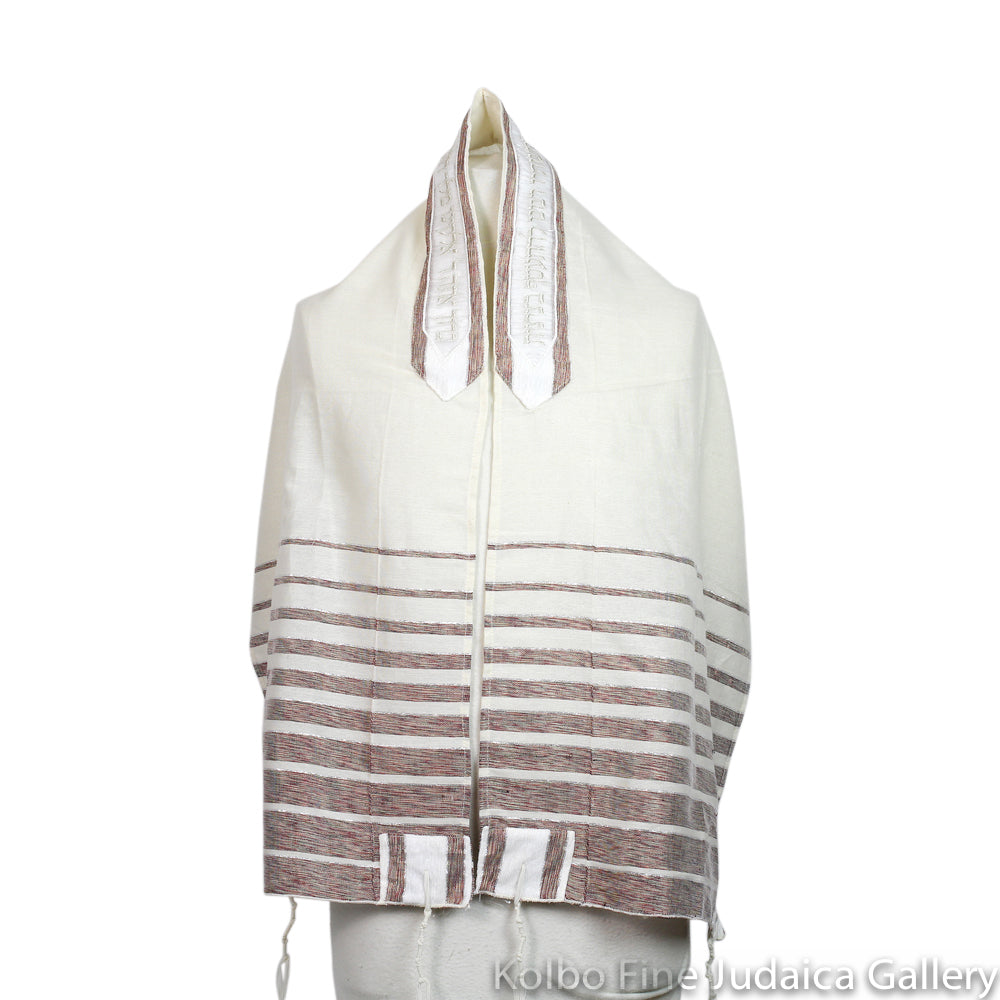 Tallit Set, Multi Color Burgundy Striping