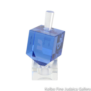 Dreidel and Stand, Blue Crystal Design