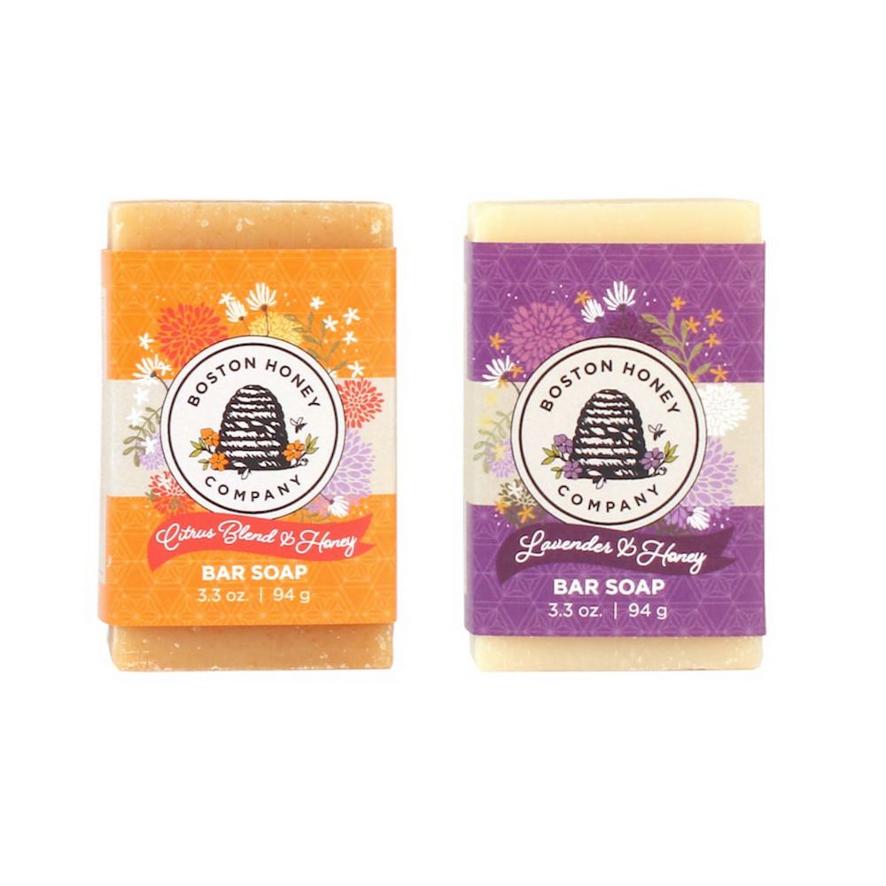 Soap, Gift Bag of Two Assorted Honey Scented Soaps, Small Batch Made