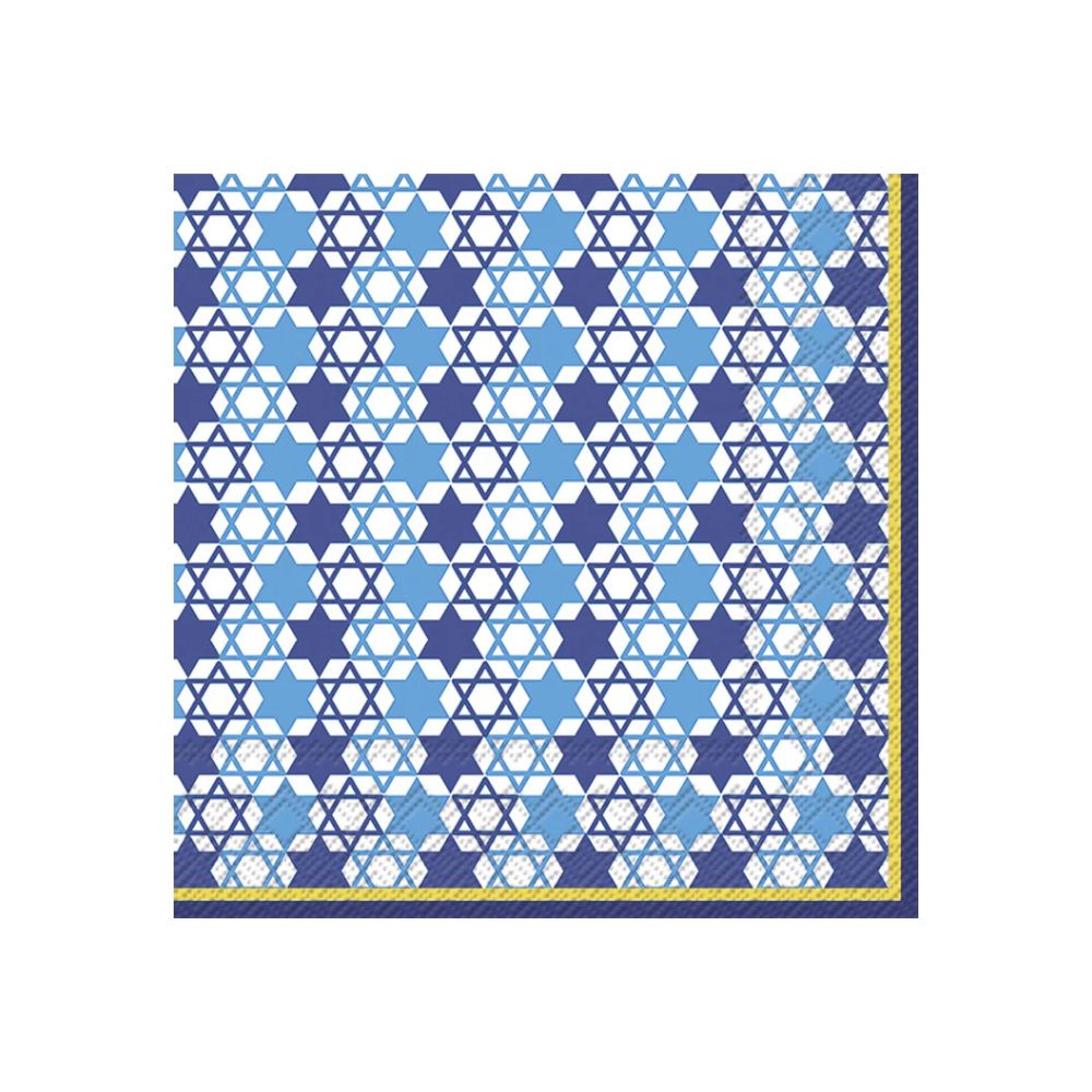 Napkins, Multi Blue Star Design, Includes 20 Cocktail Size