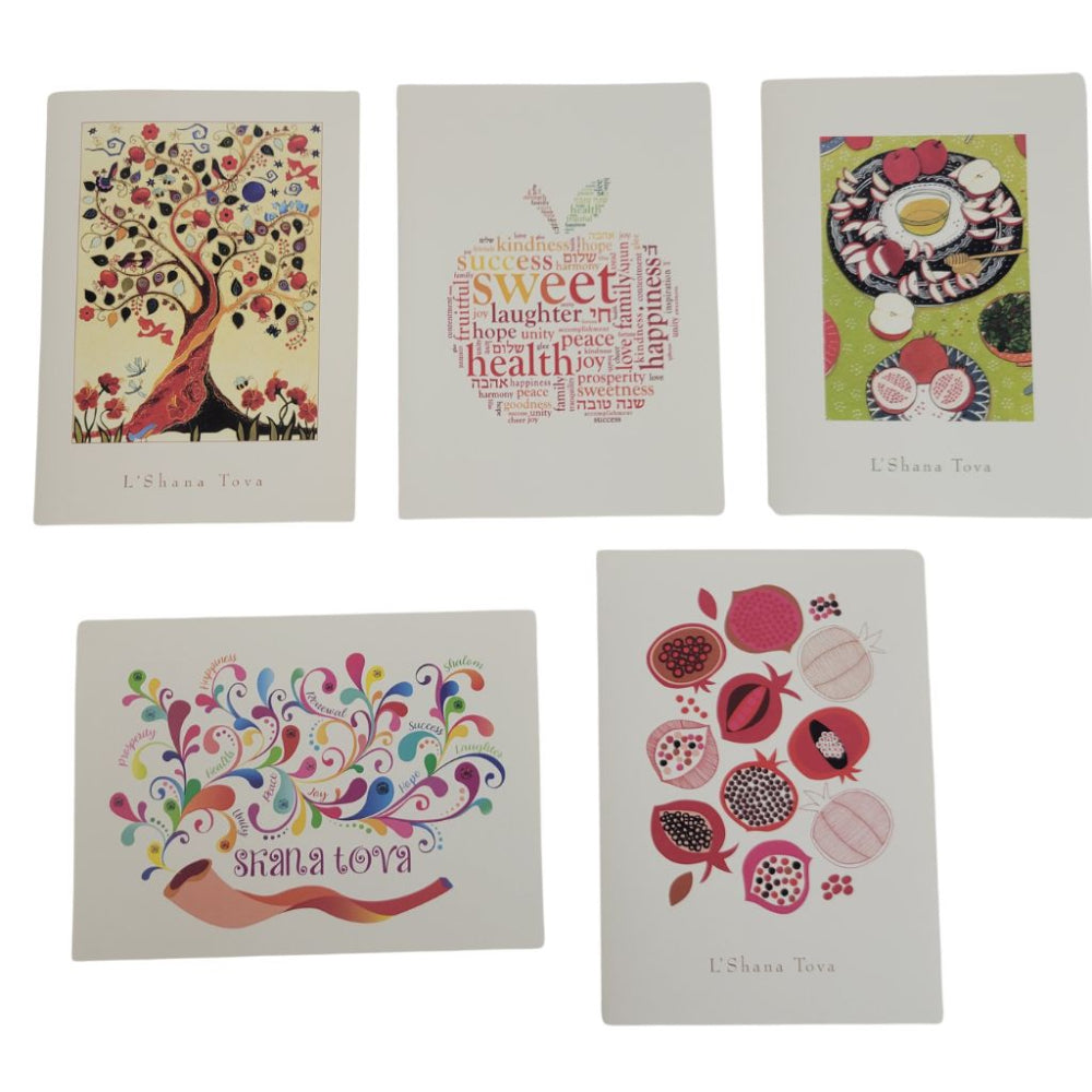 Rosh Hashanah Boxed Cards, Assortment of 5 Designs, Includes 10 Cards
