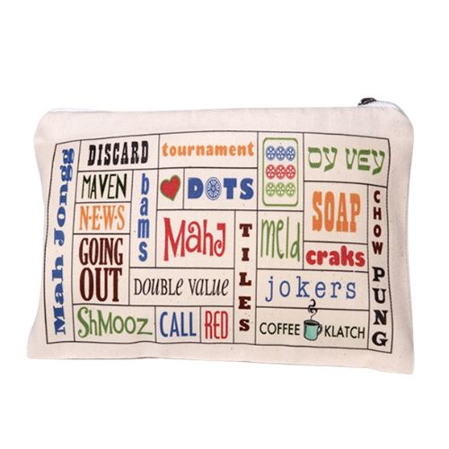 Mah Jongg Pouch, Words and Phrases, Fits Standard Print Card