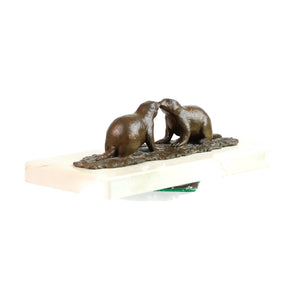 Friendship Maquette, Bronze Sculpture on Rotating Marble Base, 4", Numbered Edition