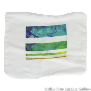 Tallit Set, Rainbow Watercolor Stripes, Silk