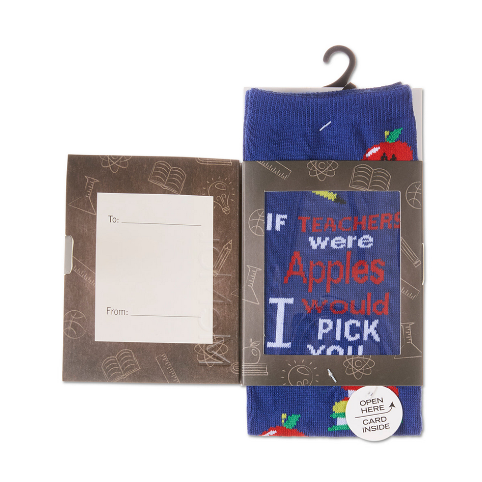 Socks, Teacher Theme, Includes Greeting Card