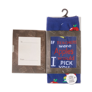Socks, Teacher Theme, Includes Greeting Card