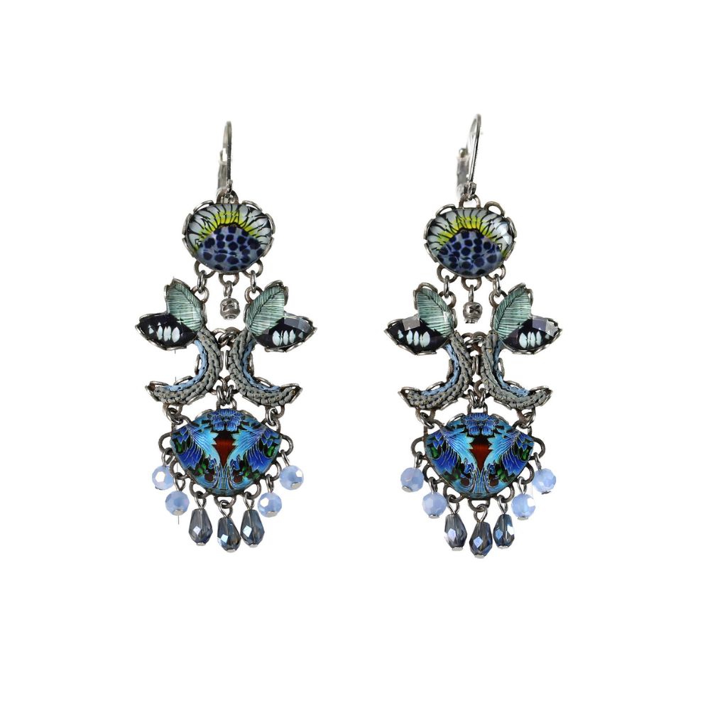 Earrings, Floral Chandeliers, Clasp