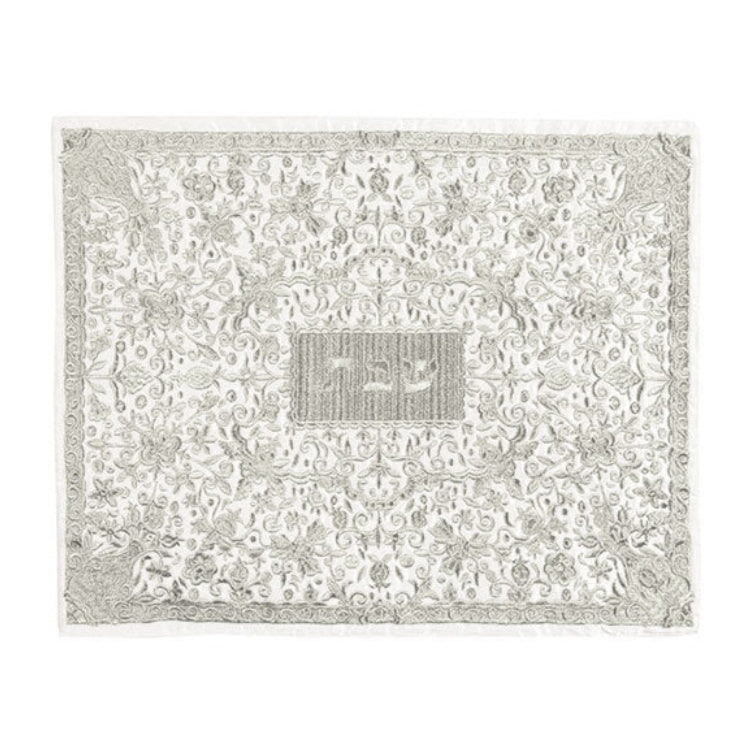 Challah Cover, Silver Floral Design