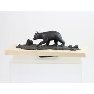 Blueberries for Sal, Bronze Sculpture on Rotating Marble Base, 4"x12"x5", Numbered Edition