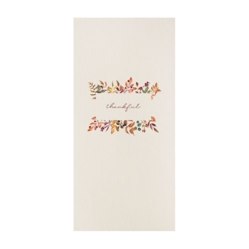 Napkins, Thankful Framed with Leaves, Guest Size, Package of 16