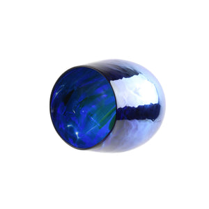 Breaking Glass and Pouch, Luster Blue, Hand Blown