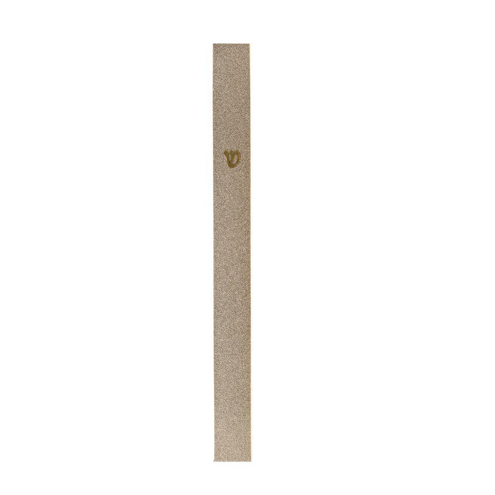 Mezuzah, Thin, Champagne, Anodized Aluminum with Shin