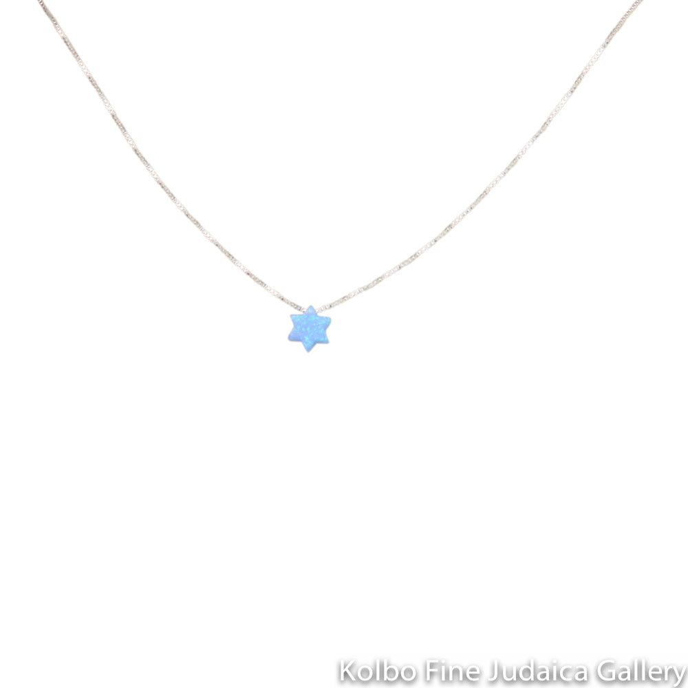 Necklace, Star, Turquoise Opal On Sterling Silver Chain