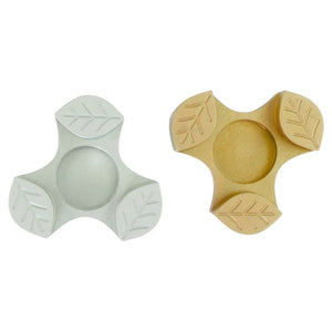 Travelling Candlesticks, Interlocking Leaf Design, Gold and Gray Anodized Aluminum