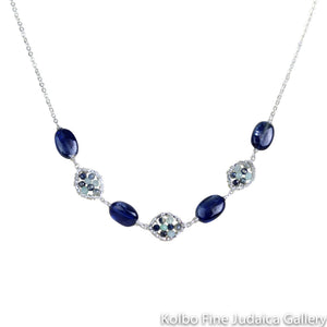 Necklace, Blue Kyanite and Australian Sapphire on Sterling Silver